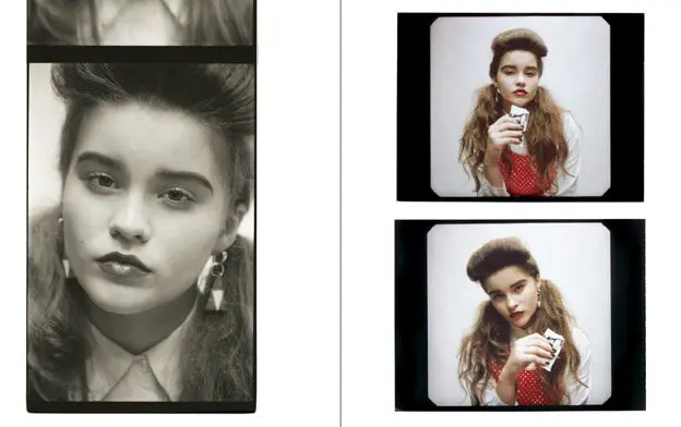 Grace wears white shirt by United Colours of Bennetton, vintage red and white polka dot apron from Beyond Retro