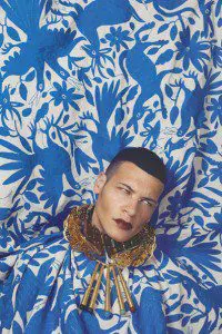 Dress worn as cape by Natalie Rae; Crown Necklace by Sarah Xie; Stone necklace by Olga Pastra