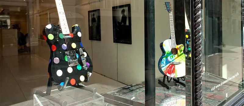 Damien Hirst Art Guitars for Joe Strummer & Strummerville