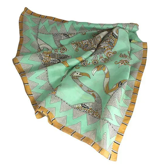 silk scarf, bird scarf