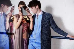 Schall & Schnabel Shoot: Rosalie wears dress, blouse & tunic GLAW, necklace LOUISE FRIEDLANDER, ring BJORG. Dino wears coat by SOULLAND, shirt by SUNSPEL, suit HIEN LE, brouche BJORG