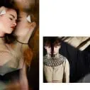 Schall & Schnabel Shoot: LEFT: top KATHLYN MARIE, shoulder piece LOUISE FRIEDLANDER, necklace MARIA BLACK. RIGHT: Dino suit STUDIO LAEND PHUENGKIT, sweater JULIAN ZIGERLI, accessories ATELIER LORAND LAJOS