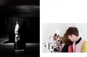 Schall & Schnabel Shoot: LEFT: as before. RIGHT: Rosalie wears dress by GLAW, waistcoat by LOUISE FRIEDLANDER