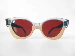 glasses with red lenses