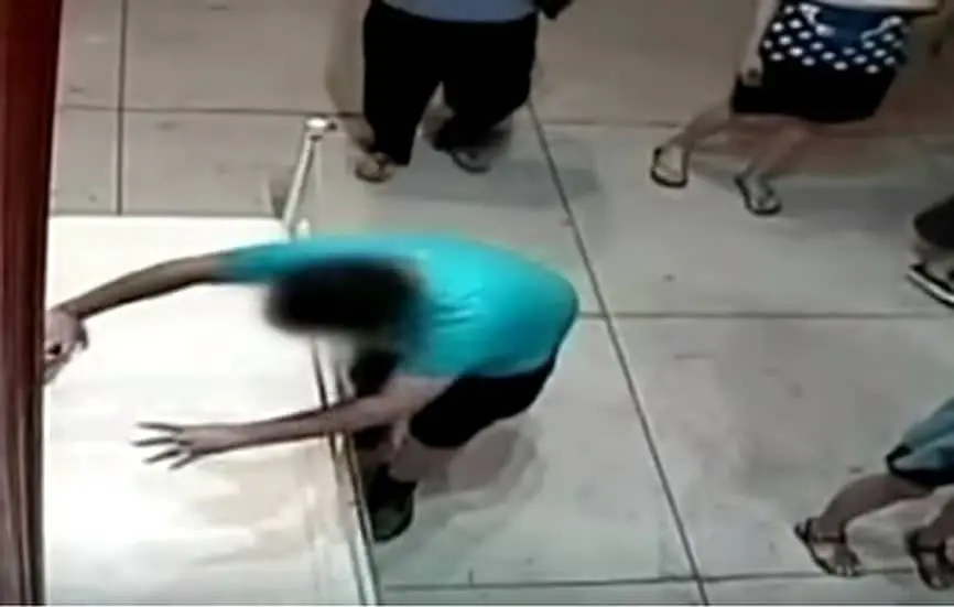 Boy trips and falls into painting but what was going through his mind?